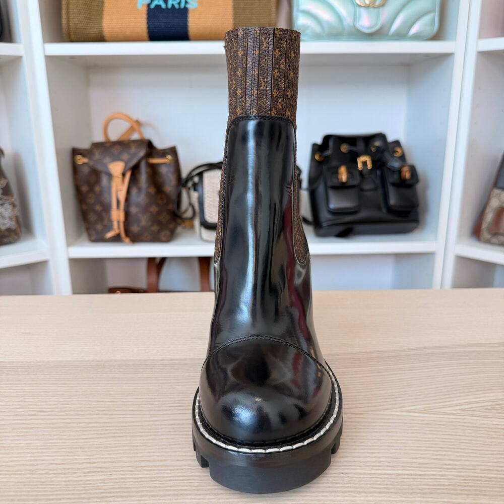 Louis Vuitton Monogram Ankle Boots Smooth Leather Size 37.5 EU / 7.5 US - Picture 11 of 14